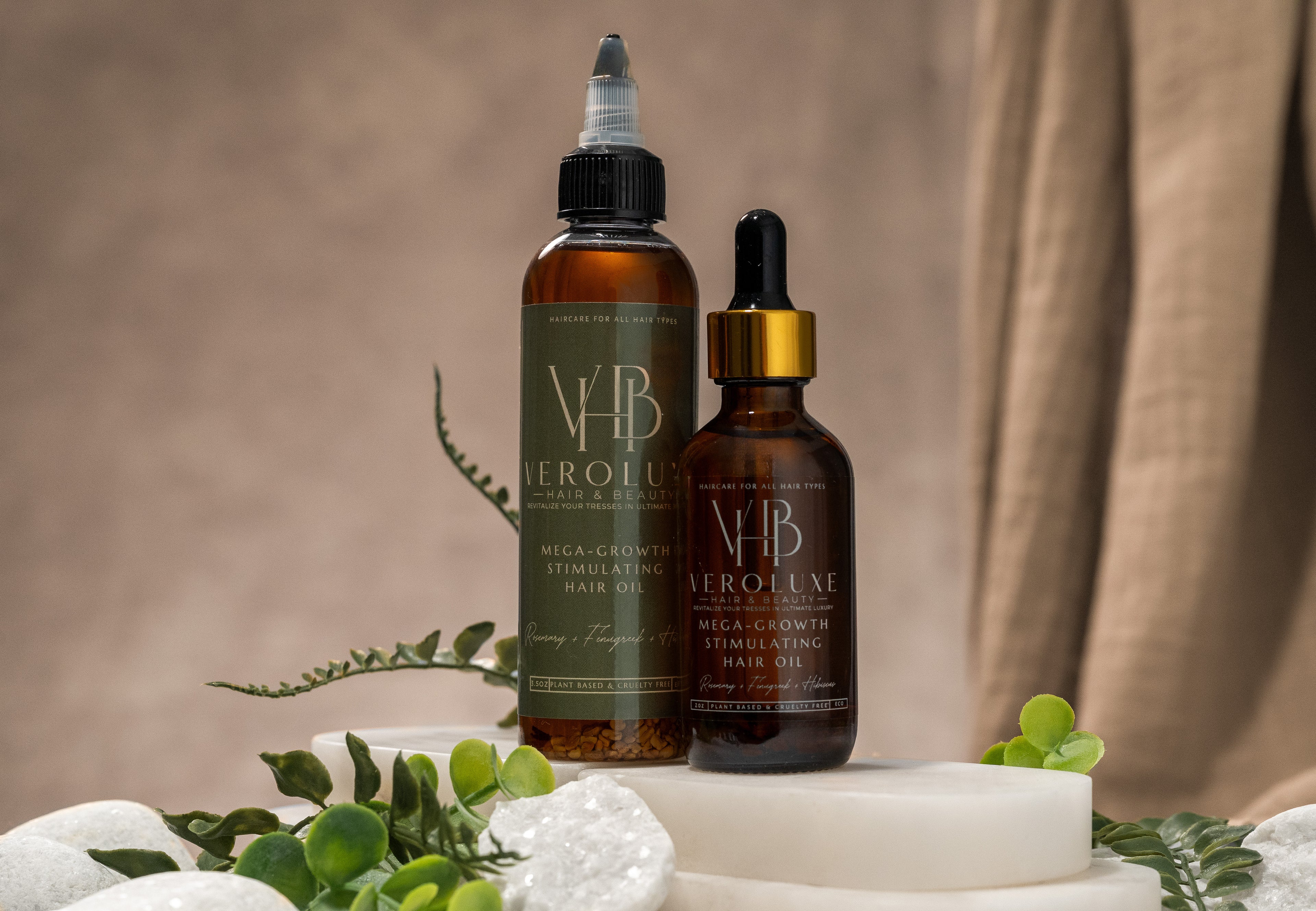 MEGA-GROWTH STIMULATING HAIR OIL BUNDLE- 3.5OZ & 2OZ