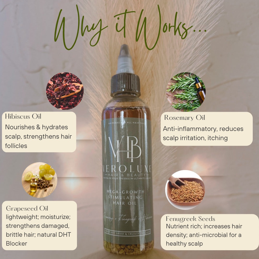 MEGA-GROWTH STIMULATING HAIR OIL- 3.5OZ